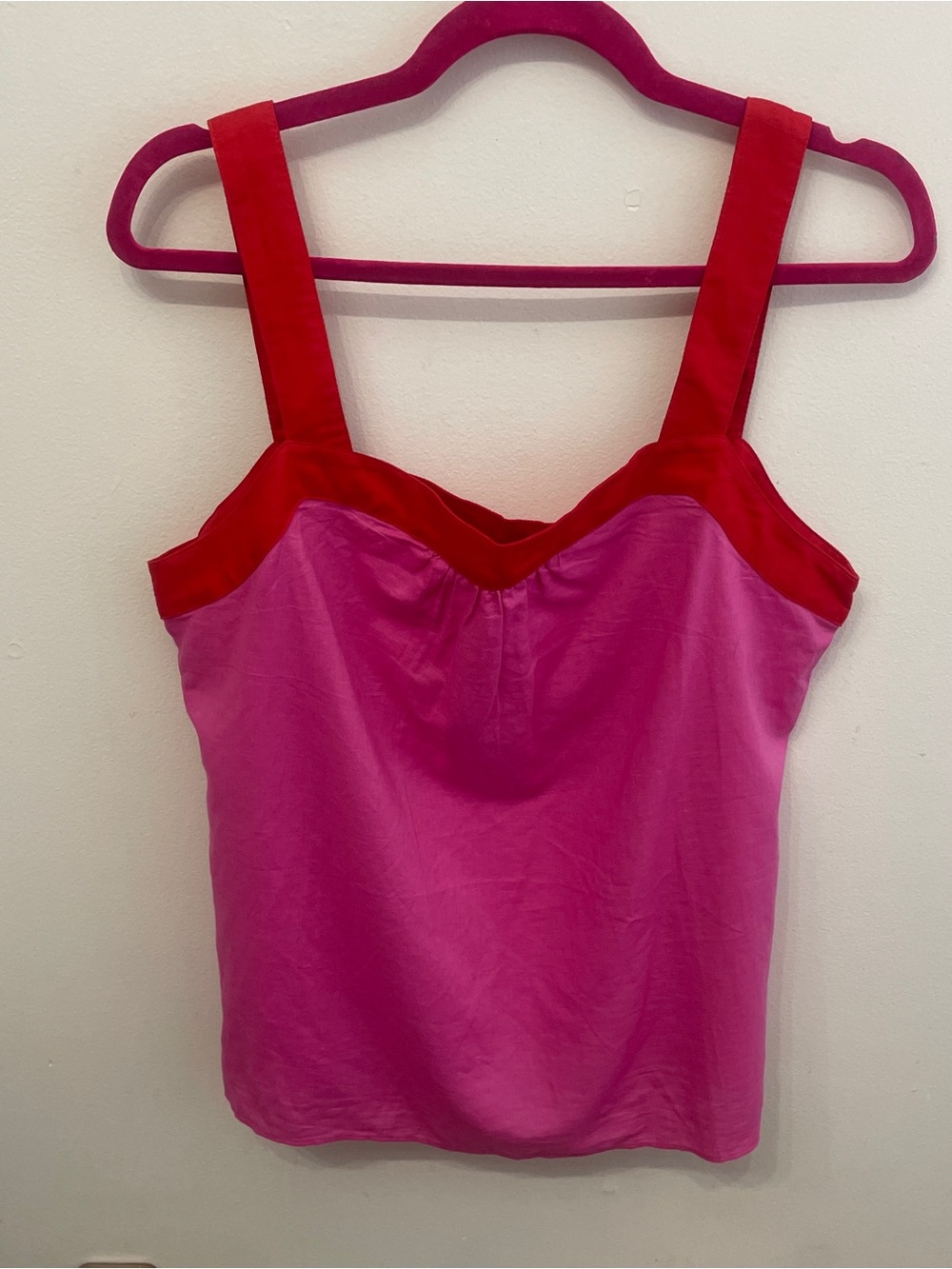 Boden Tara linen Camisole 12 Top Two tone Red and Hot Pink